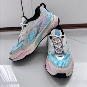 Puma Blue and Pink Chunky Sneakers